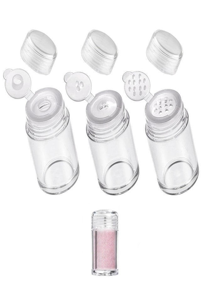 ZGGAZCA 3Pcs Powder Bottle Mini Glitter Shaker Containers Travel Size 3 Styles Bottles with Lids for Loose Makeup Depotting Kit Empty Plastic Compact Small Dispensador Supplies Container - Image 1